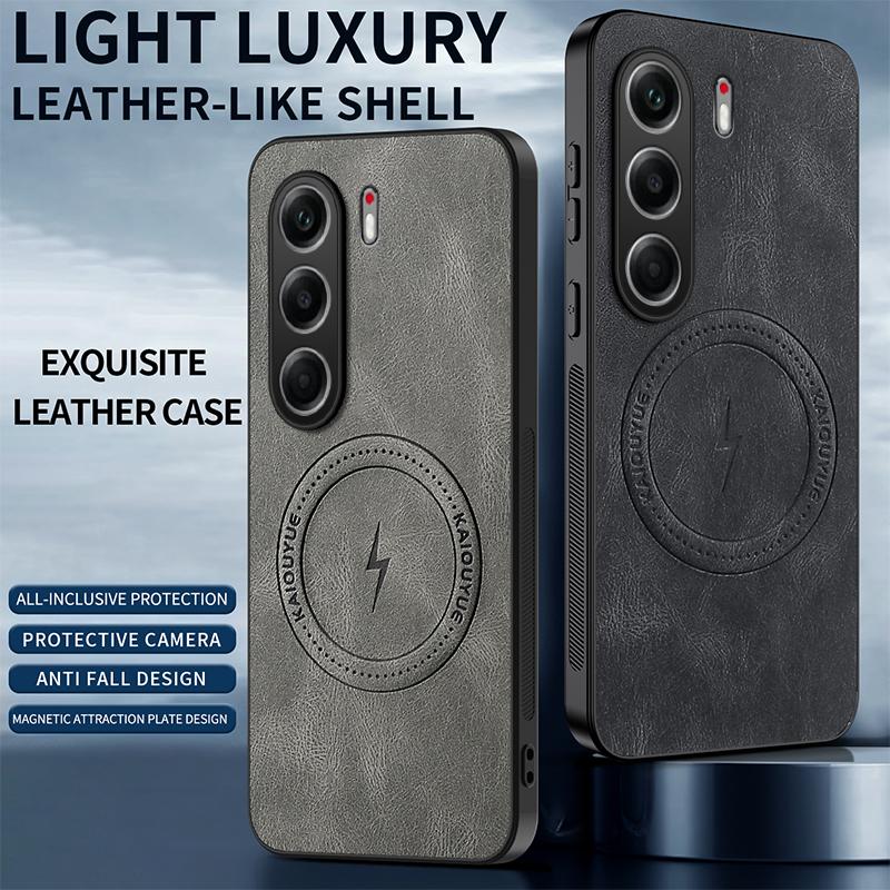 Per Tecno Camon 40/Tecno Camon 40 Pro 4G 5G Custodia Semplice Elegante Magnetica di Aspirazione Lusso PU Pelle Amica della Pelle Anti-caduta Cover