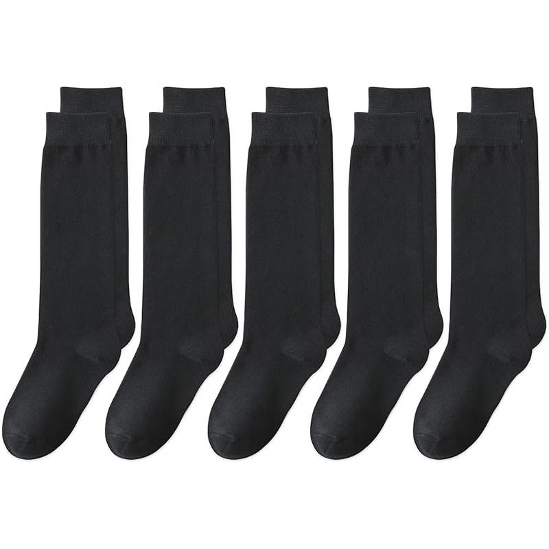 EPEIUS Kids Knee High Socks - Cotton School Uniform Socks for Girls & Boys, White, Navy Blue, 5T-15 Years 11-15 Years