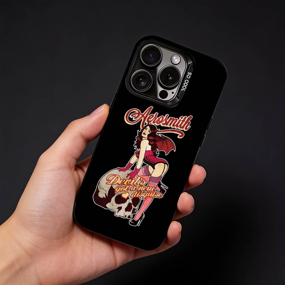 Чехол для телефона Band A-Aerosmith для iPhone 17, 16, 15, 14, 13, 12 Pro Max Черный Конфетный Матовый Ударопрочный Чехол