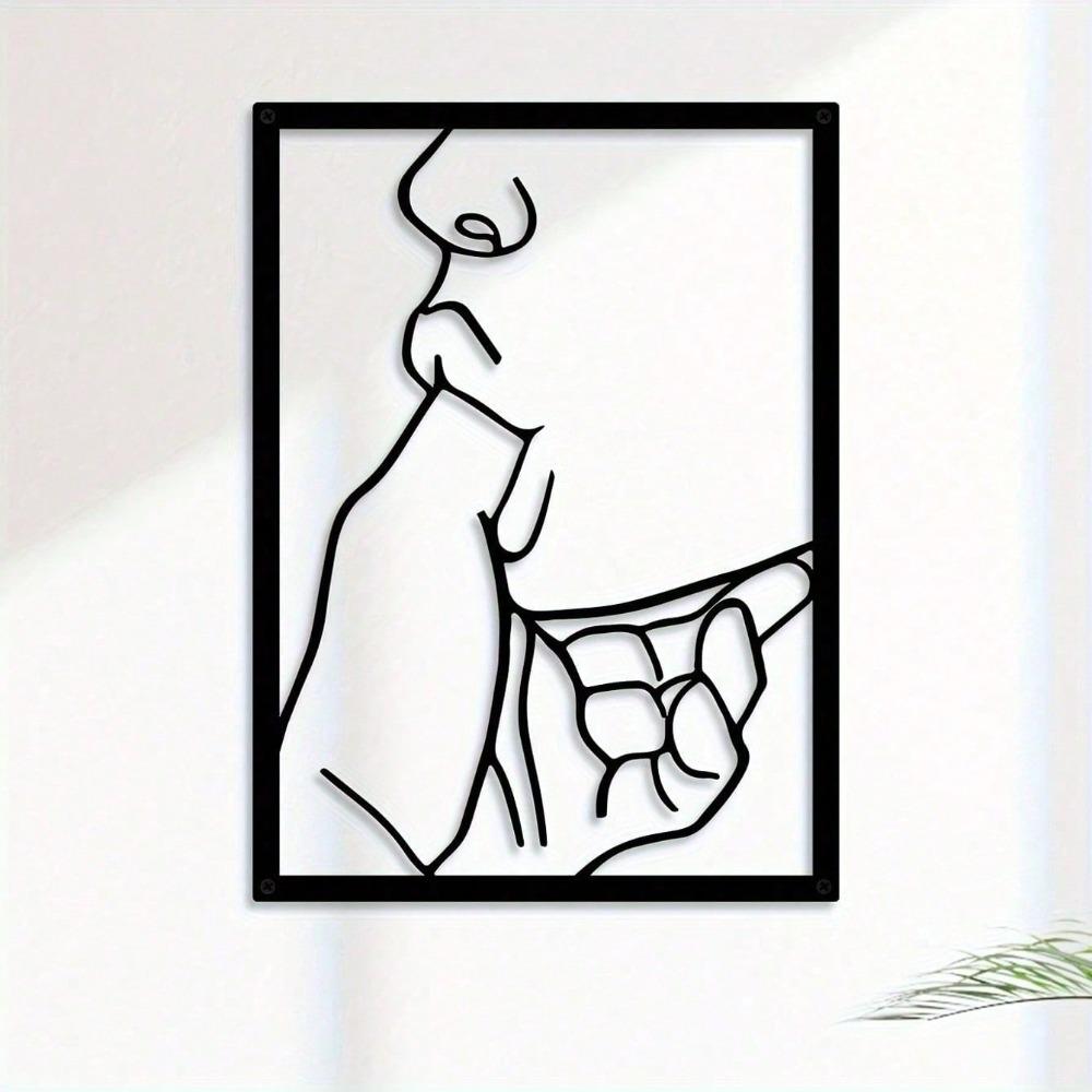 Modern Metal Wall Art Abstract Lines Decor for Living Room, Office TY6164