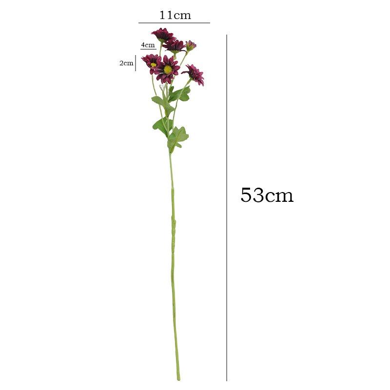 10pcs Coffee Shop Decorative Silk Pink Chamomile Simulated Flowers Home Decoration Artificial 5-Heads Daisy Branch Fake Flower