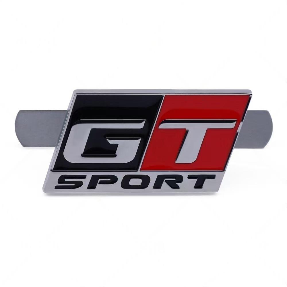 1pc 3D Metal GT SPORT Logo Car Front Grille Badge Sider Fender Rear Trunk Emblem Sticker for Car Body Stying Decoration Accessories