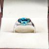 London Blue Topaz Oval Gemstone With 925 Sterling Silver Ring For Men's #B236 JL375676012331