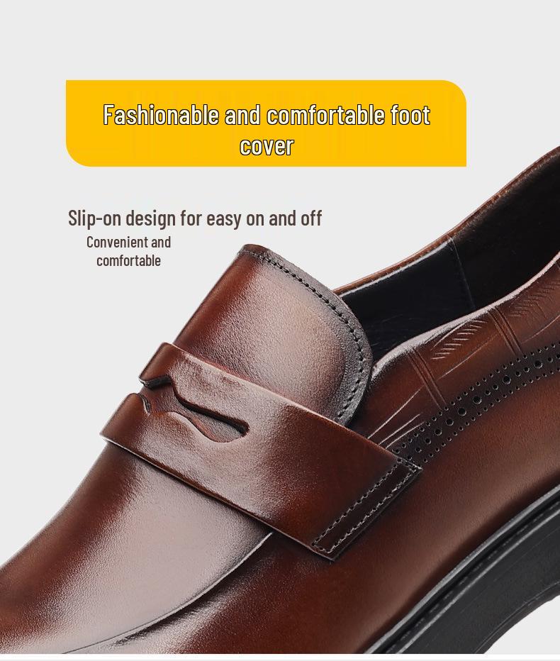 Pánské mokasíny z pravé hovězí kůže, ležérní business boty se silnou podrážkou