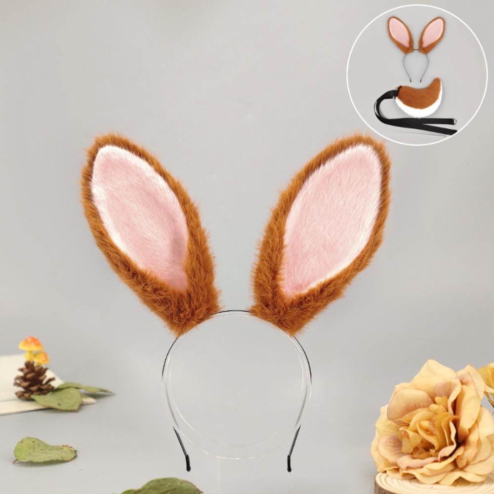 Animal Ear Long Rabbit Ears Headband Cute Decorative Headband Plush Bunny Ear Hair Hoop  Daily Wear