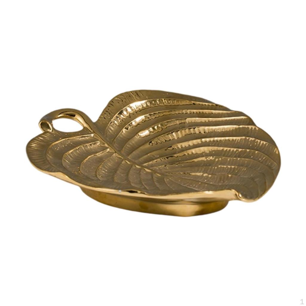 Leaf Jewelry Tray Dish Snack Plate Decorative Elegant Creative Serving Platter Key Holder for
