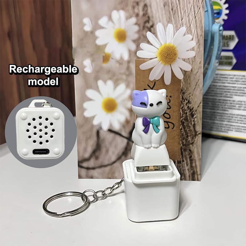 Keychain Fidget Sound Pet Clicker Rechargeable with LED Light for Dog Cat Training & Stress Relief