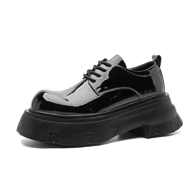 

Men s Black leather shoes High quality comfortable casual style 38-46 business office Thick bottom height increase versatile 46 чорний