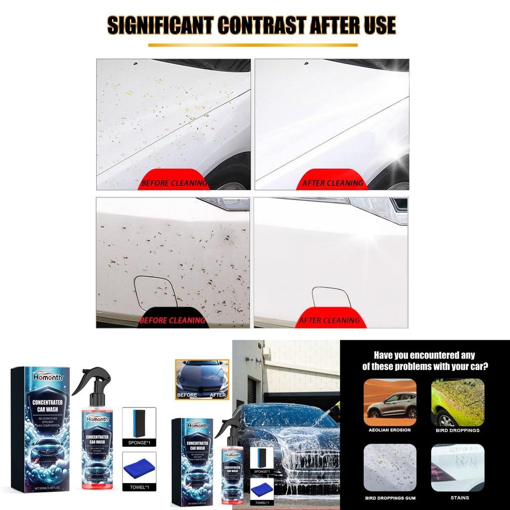 Homonth Autoreiniger für Außen Premium Qualität Auffrischer Fleckenentferner Pflegelösung 100ml Mit Schwamm und Tuch