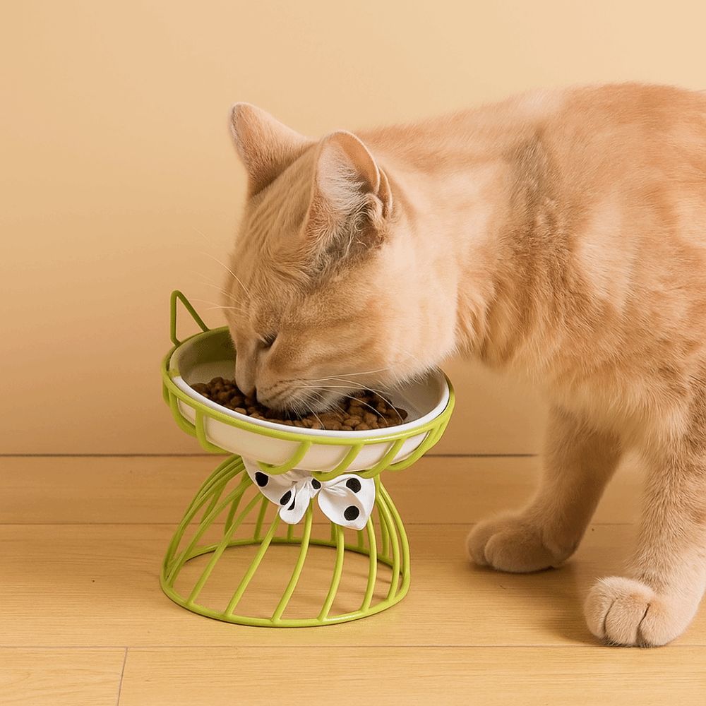 Cute With Stand Ceramic Cat Bowl Large Capacity Non-Slip Cat Food Bowl Cartoon Dog Water Bowl for Cats and Dogs