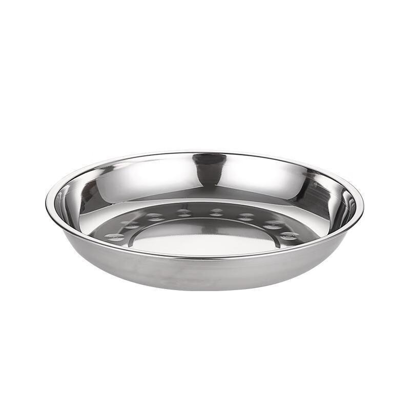 ZISIZ Thickened Stainless Steel Multi-use Round Plate Set
