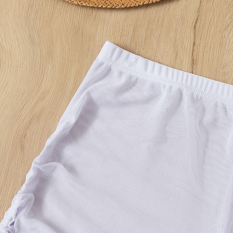 Women’s High-Waisted Mesh Bikini Bottoms, Drawstring Swim Shorts, Sexy Swimwear