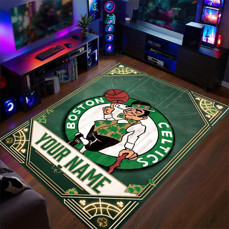 Crystal Velvet Rug Celtic FC Print Custom Name Text Floor Mat Home Decor