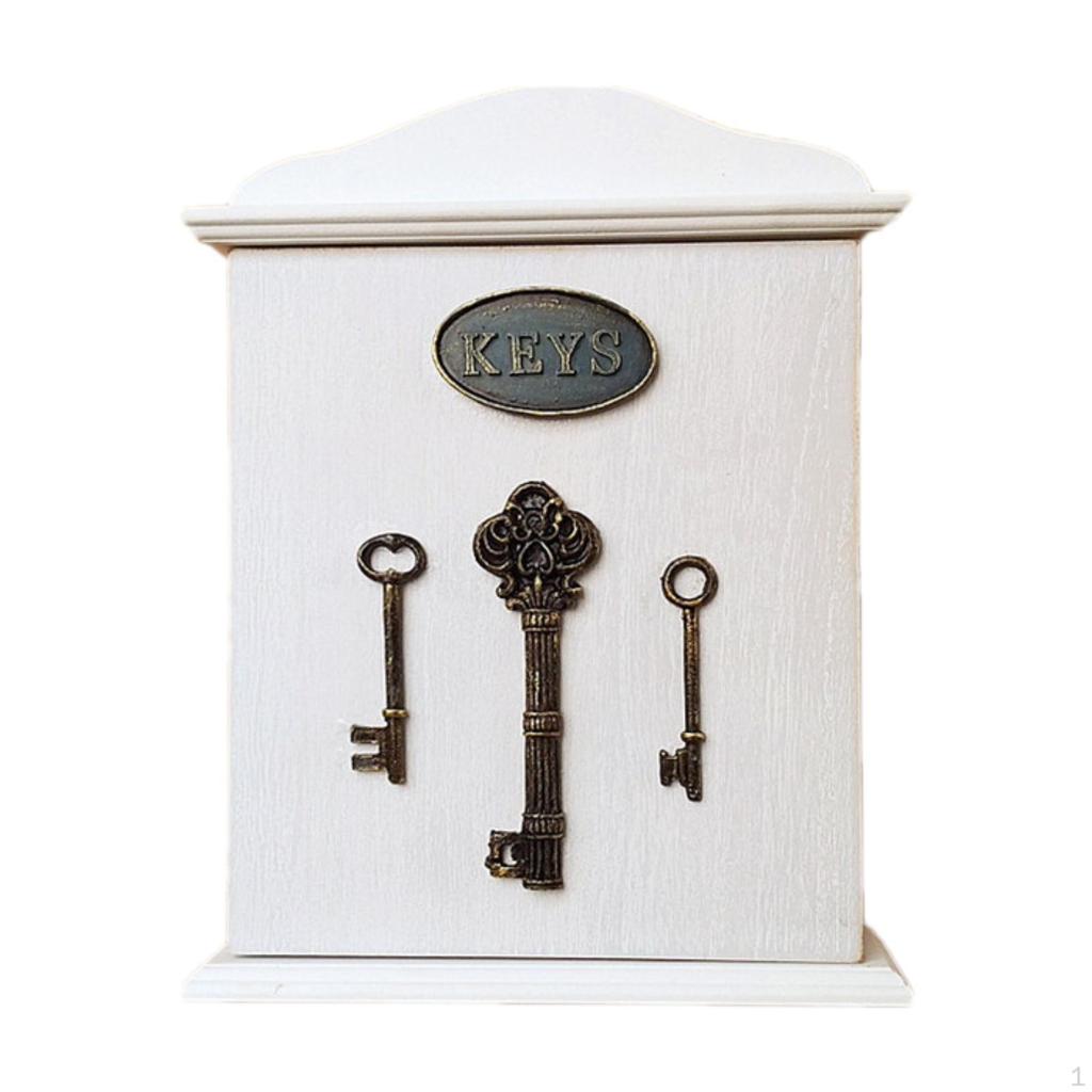 Key Cabinet Wall Mounted Storage Rustic Wooden Box for Doorway Office Living Room Decor
