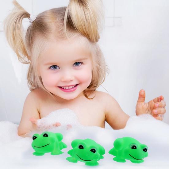 10Pcs Bath Toys for Toddlers Vinyl Squeeze Cartoon Frog Toy Shower Safe Water Toy for Sensory Learning