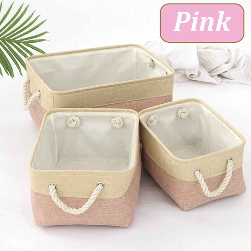 סל אחסון מוצרי בית וצרכים שונים סל מיון קופסת ארגון מתקפלת מבד פשתן הלבשה תחתונה גרביים צעצועים סלי אחסון רב-תכליתיים