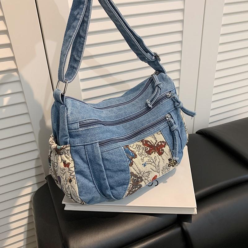 Τσάντα Τζιν Πολλαπλών Θηκών Τσάντα Χιαστί Γυναικεία Τσάντα Ώμου