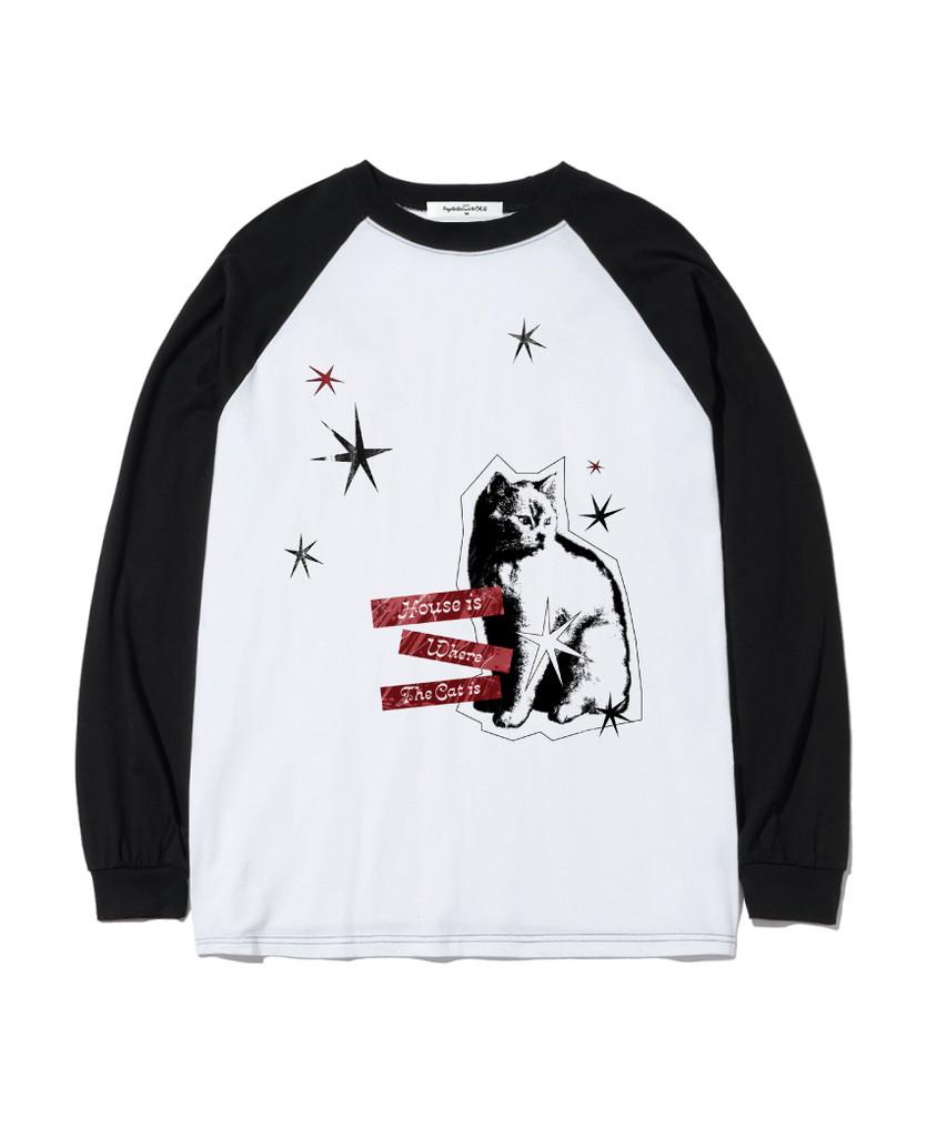 Deomopeuhauseu House Cat Print Oversized Long Sleeve [4 Colors]