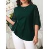 Women S Elegant Casual Chiffon Petal Sleeve 1 2 Sleeve T Shirt Plus Size