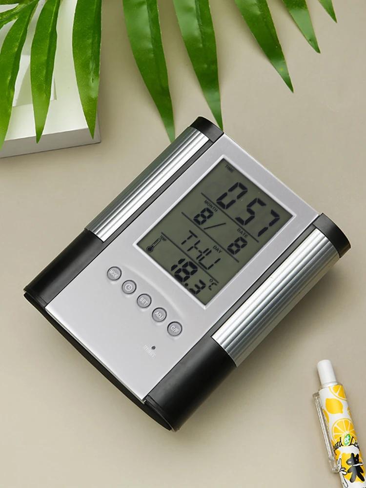 Portapenne con calendario perpetuo, base antiscivolo, visualizzazione data e ora, rilevamento temperatura, portapenne con orologio decorativo da tavolo