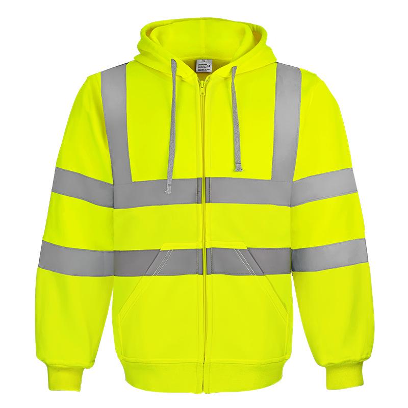 Herbst/Winter Dicke Reflektierende Kapuzenjacke, Outdoor Verkehrssicherheitsausrüstung