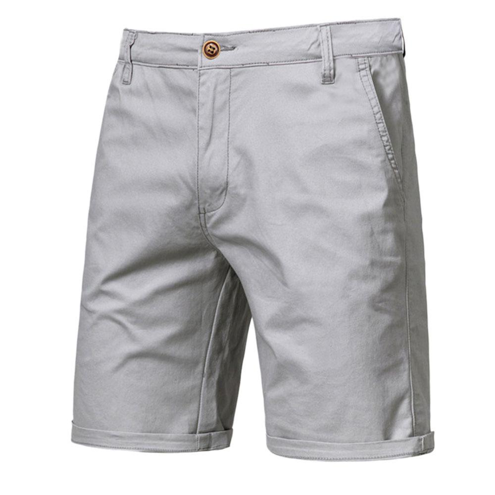 Sommer Baumwolle Uni Shorts Herren Hohe Qualität Lässig Business Sozial Elastischer Bund Herren Shorts Badeshorts Gerade Fünf-Punkt-Hose Werkzeugshorts Herren