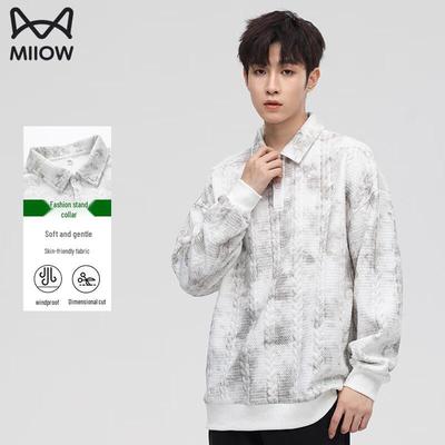 Men's Versatile Polo Neck Long Sleeve Sweatshirt