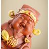 ceramics God Wealth sculptures and figurines Chinese mythological figures Home Living Room Office Wealth Luck Feng Shui Decor