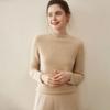Women's Pure Cashmere Half-High Neck Sweater, Solid Color, Loose Long Sleeves, Autumn/Winter Collection.