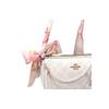 COACH shoulder bag [Customized bag] Nolita 19 Flower Shadows in the Clouds Hand-painted Pink Flower Silk Scarf Bow Pearl Chain Crossbody Flower rhyme