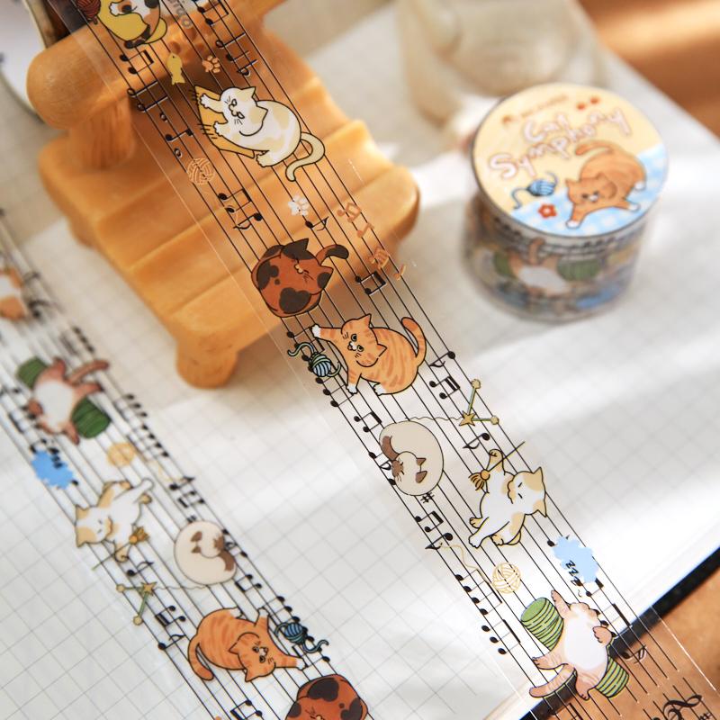 30mm * 2m Cute Pet Score Series Kawaii Cartoon Handbook Decorative Material PET Masking Tape DIY Diary Scrapbook Supplies