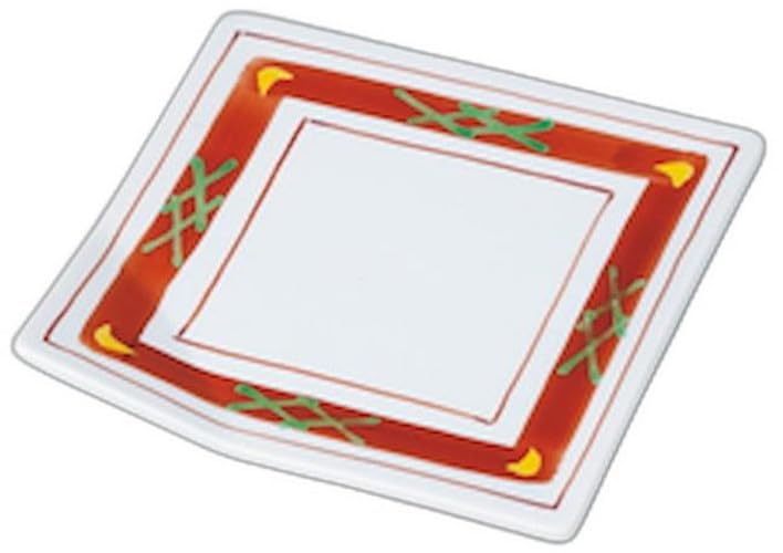 Igeta Square Folding Plate x x Shokado Setomonohonpo Vermilion-wrapped [11.2 11.2 1.7cm]