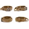 Military Tactical Dog Collar Zinc Alloy Buckle Reinforced Hook Loop Duarable Handle for Training German Shepard K9 Large Dog