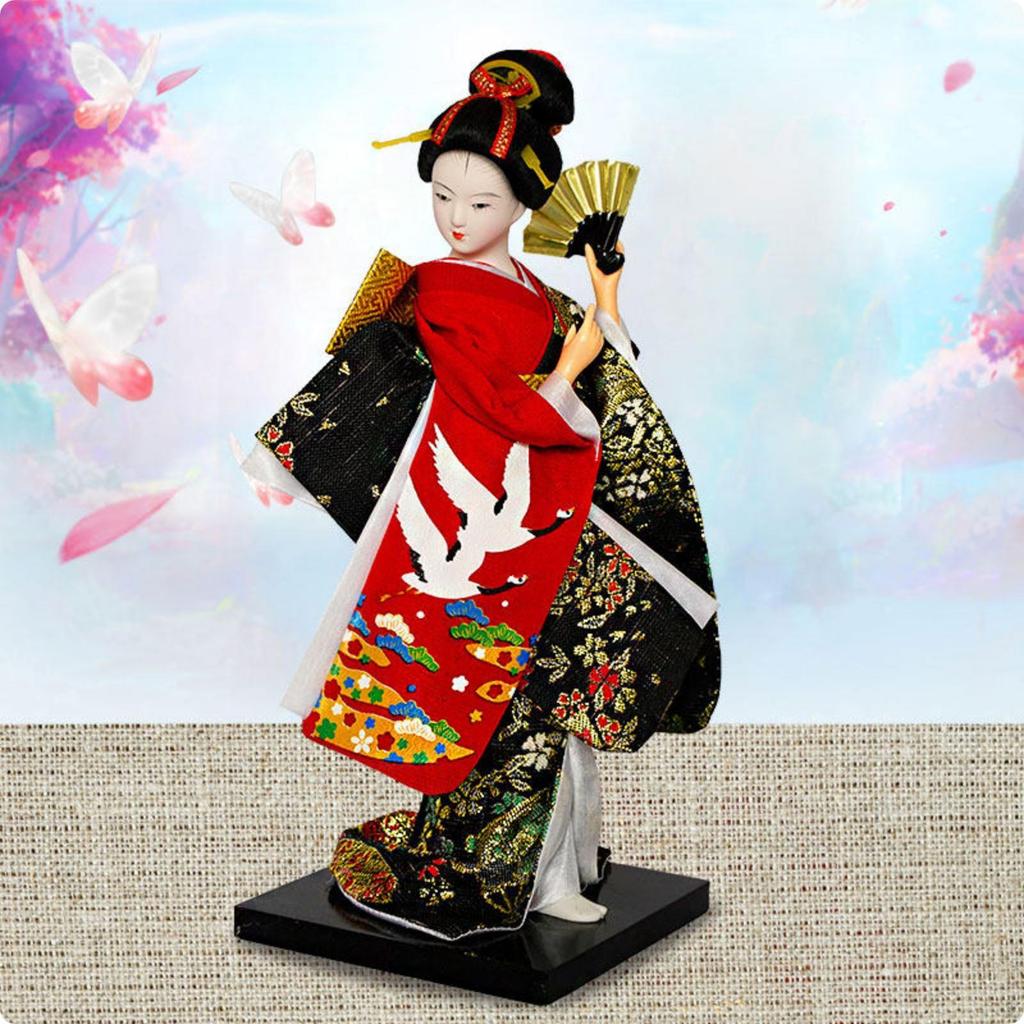 Kimono Geisha Figurine Handmade Japanese Doll Hair Ornaments KimonoClad