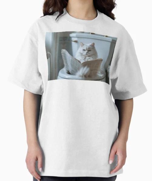Funny Cat Toliet Meme Classic White T- Shirt 3XL