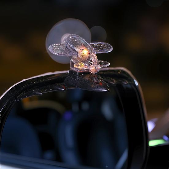 Yousheng Wind-Powered LED Rain Visors for Side Mirrors Anti-Glare Anti-Fog Rearview Mirror Covers with Airplane Decor Easy Adhesive Installation