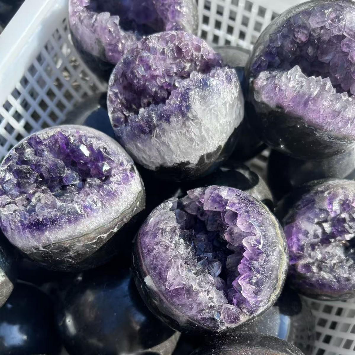 Аметистовый Жеодный Кластер Агатовый Ручной Полировки Орнамент для Домашнего Декора 4-5 cm