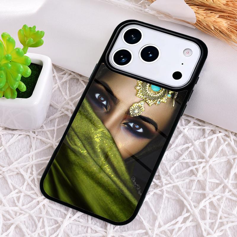 Islamic Hijab Gril Eye Queen Phone Case for iPhone 17 Air 16 15 11 12 14 13 Pro Max Shockproof Cover