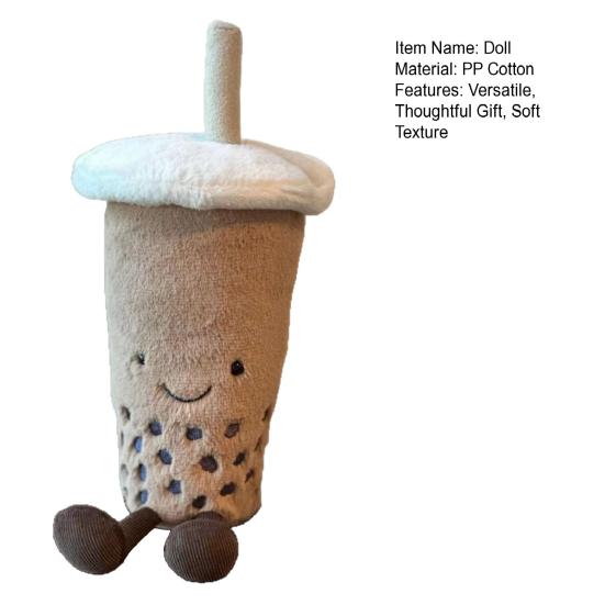 Milk Tea Plush Toy Soft Fluffy Pearl Milk Tea Cup Doll Large Hugable Pillow Small