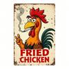 1pc Vintage Rooster Smoking Metal Sign 8x12in, Funny Farmhouse Wall Art, Retro Chicken Plaque, Rustic Home Decor