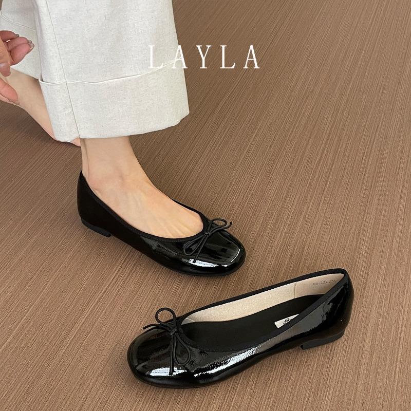 Fashion Designer Red Elegant Bowknot Round Toe Women's Flat Shoes Comfort Slip-On Ladies Ballerina Single Mules Shoes Zapatos Mujer