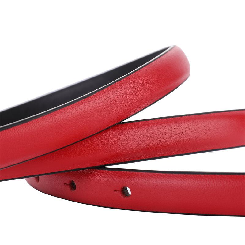 Leather Belt Women'S Fashion Decorative Coat Dress Trendy Fashion Black Thin Belt Hair