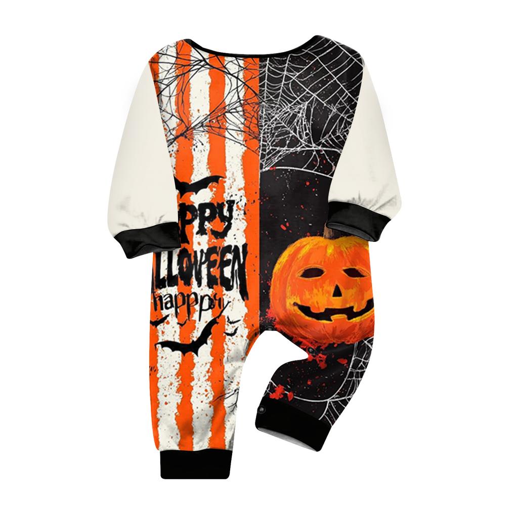 Family Matching Halloween Print Loungewear Set Long Sleeve Top and Pants for Parent and Child