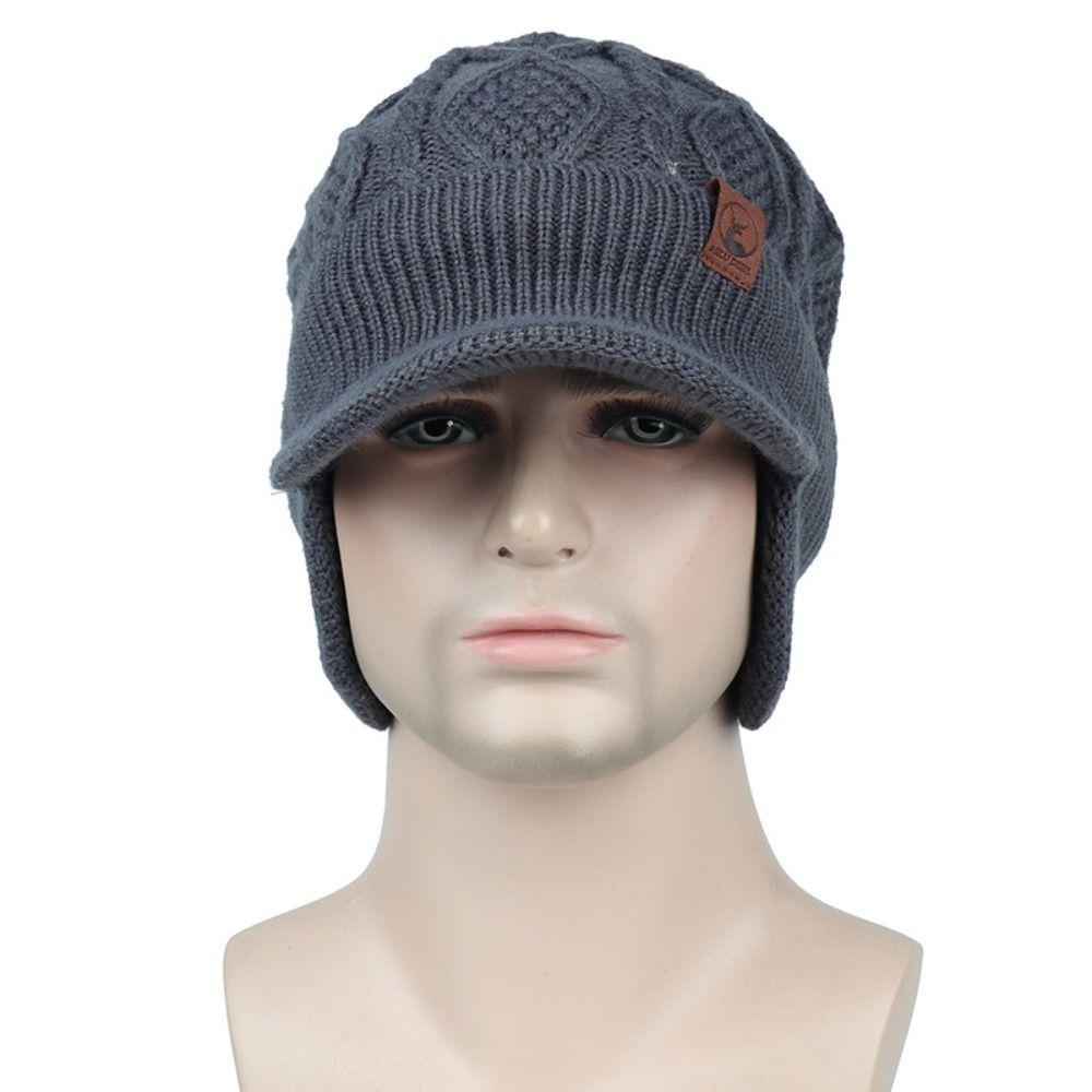 Thickened Winter Hat Warm Windproof Ski Beanie Hat Casual Knitted Hat  Birthday Gift