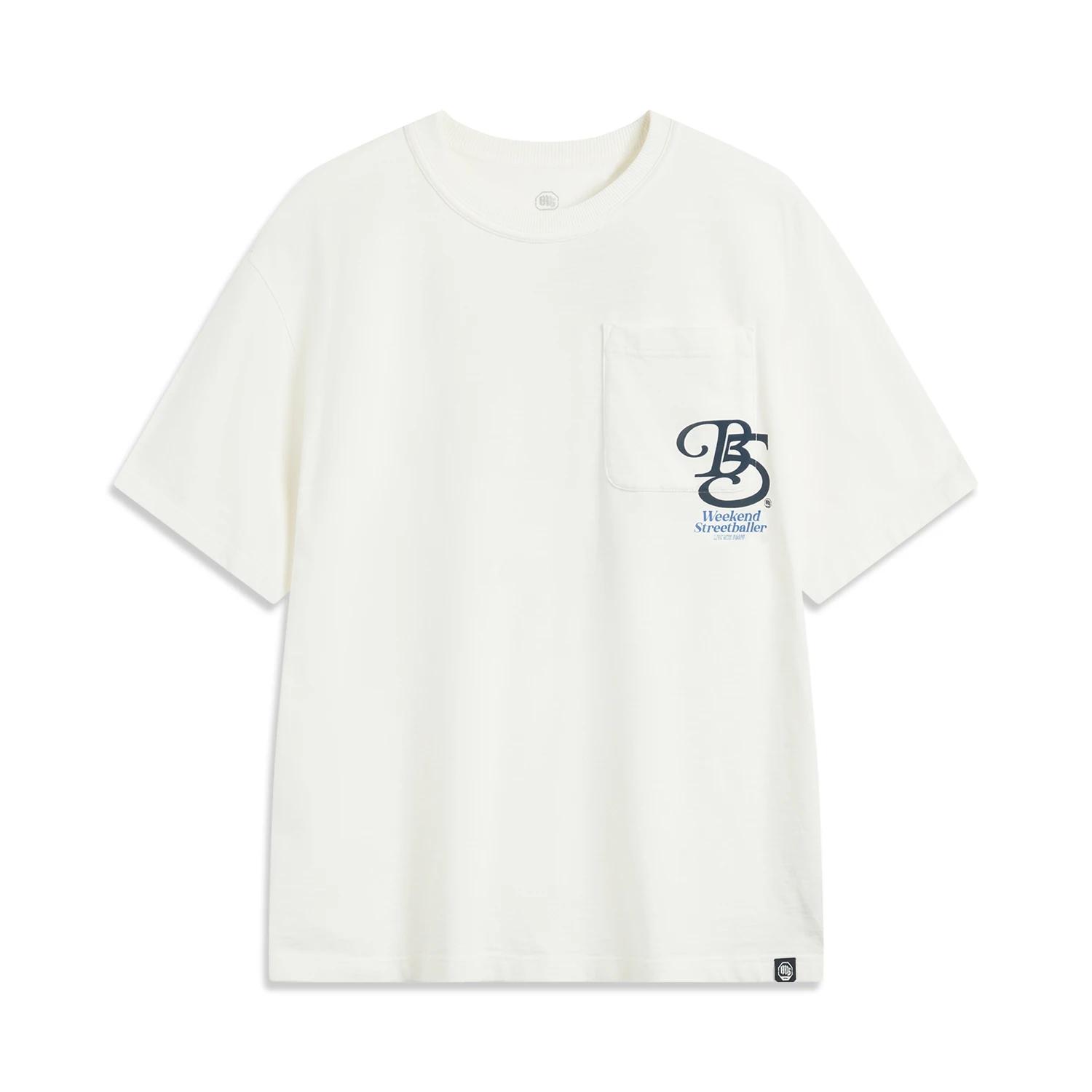 

Li Ning Badfive Буква Круглый вырез Дышащая Мягкая Удобная Свободная Футболка с коротким рукавом Мужские футболки Молочно-белый AHSV651-1 S