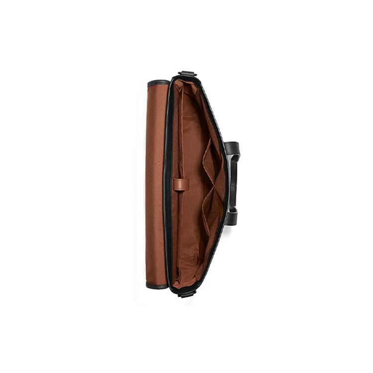Coach Sullivan 39 Flap Large Capacity Classic Monogram Coated Canvas Pebble Leather Tote Crossbody Briefcase Men Bags Brown Black C9873-QBT4U