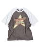 TRAVEL Spray Star Raglan Short Sleeve Tee Charcoal