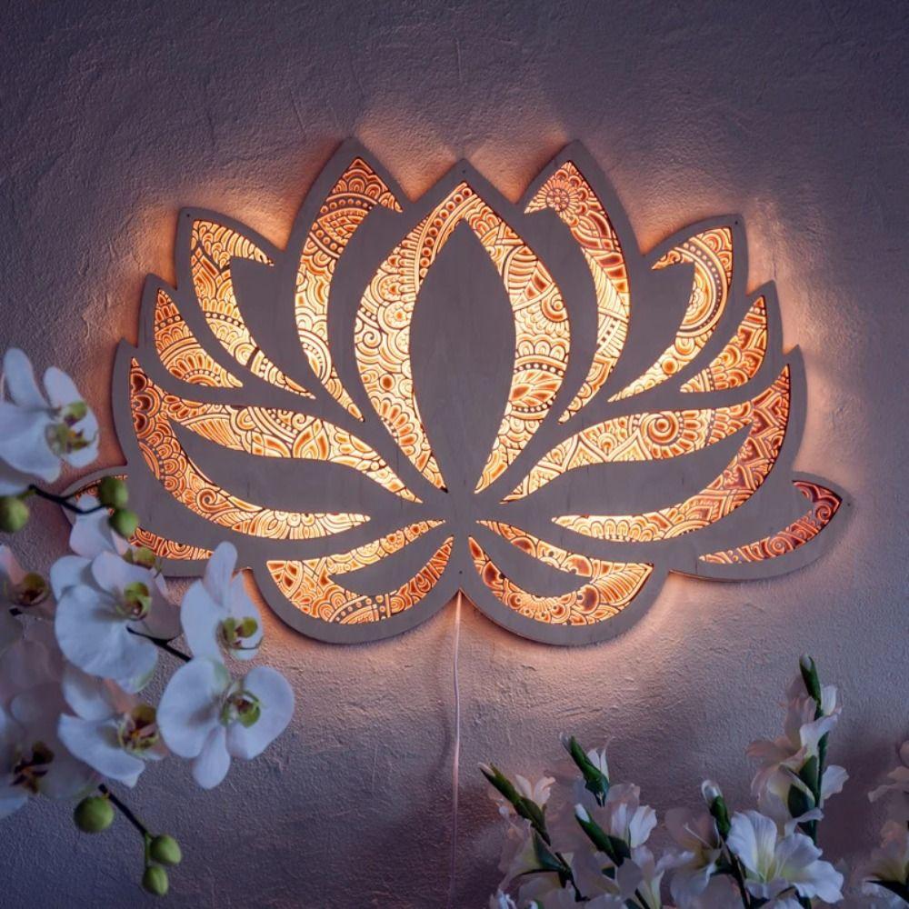 

Creative Lotus LED Lamp USB Night Light Lotus Flower Wall Light Living Room Decoration