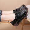 Thick Soled Sloping Heel Leather Casual Sports Shoes for Women