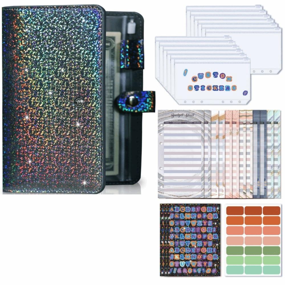 

Soft Leather A6 Budget Binder Wallet Budgeting Money Saving Envelope Budget Planner серый